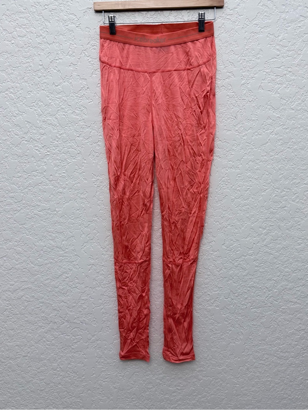 Icebreaker Coral-Red Performance Leggings